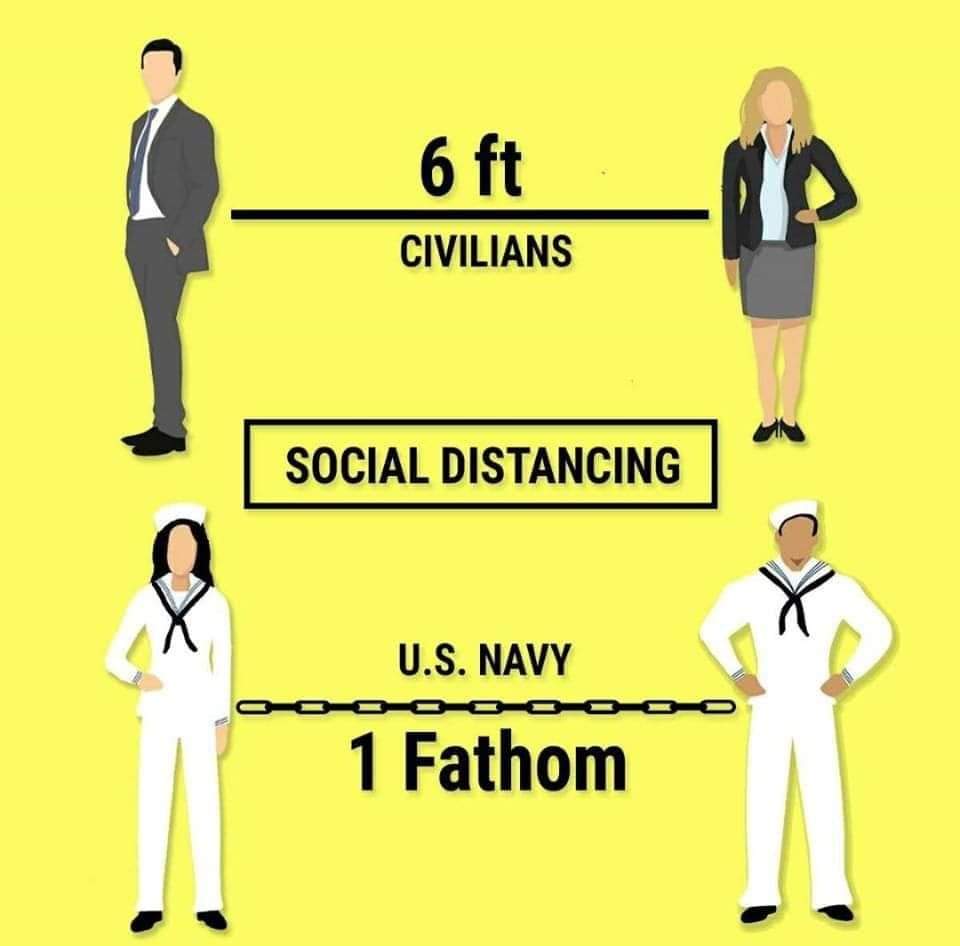 Social Distancing: 6' for Civilians, 1 Fathom for Sailors